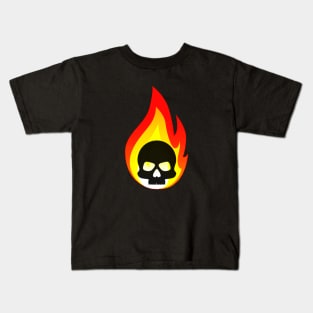 Skull in fire Kids T-Shirt